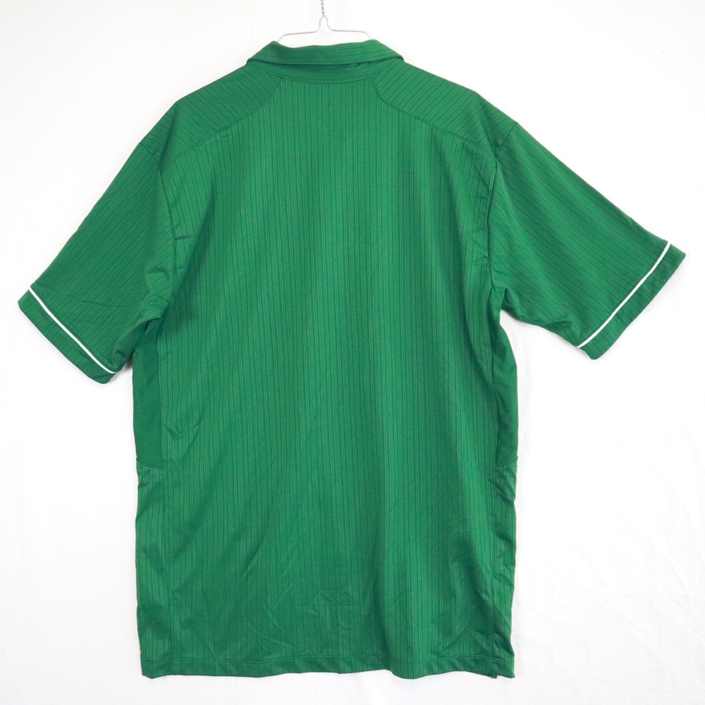 Nike Polo Shirt‎ Mens Medium Dri-Fit Performance Golf Green Striped Short Sleeve - Picture 2 of 6